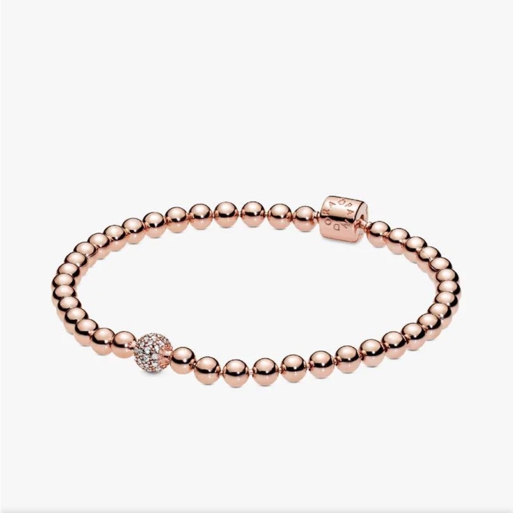 Pandora Rose Gold Beads & Pave Bracelet